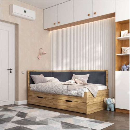 Кровать-диван детский Brooklyn 190*80см с ящиками цвет Graphite/Тахо для мальчика Кровать-диван детский Brooklyn 190*80см с ящиками цвет Graphite/Тахо для мальчика