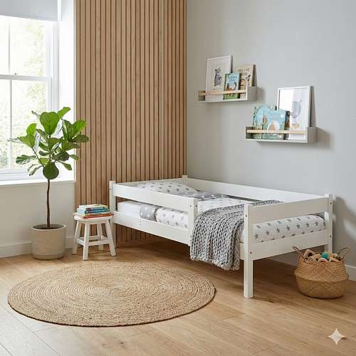 Кровать 80х160 белая из натурального дерева