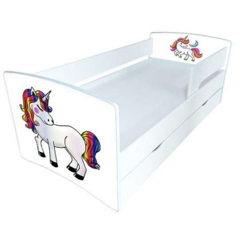 Детская односпальная кровать Единорожка Kinder-Cool с выдвижным ящиком Детская односпальная кровать Единорожка Kinder-Cool с выдвижным ящиком