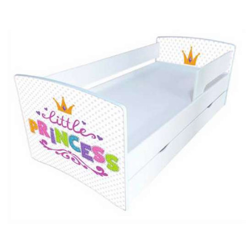 Детская односпальная кровать с защитным бортиком и выдвижным ящиком Принцесса Киндер Кул