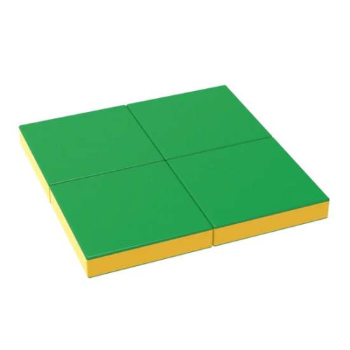 Мат підлоговий трансформер 100х100х10 см із 4 частин ПВХ різнокольоровий