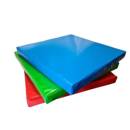 Мат дитячий гімнастичний спортивний Квадратний 100х100х10 см ПВХ різнокольоровий