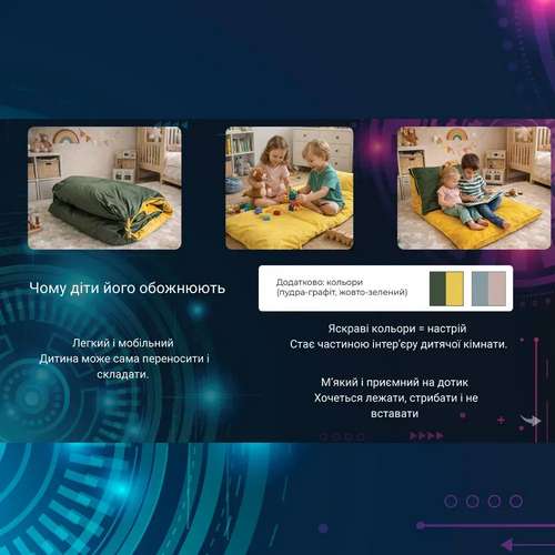 Матрац-трансформер 65х175см Flex Fold Easy Transform Collection жовто-зелений купити за ціною 1 643 грн. Матрац-трансформер 65х175см Flex Fold Easy Transform Collection жовто-зелений купити за ціною 1 643 грн. фото3