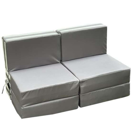 Бескаркасный раскладной Диван-кровать (с системой объединения 2х кресел) из экокожи