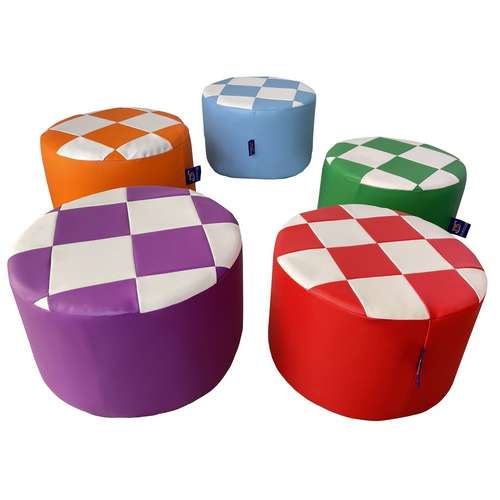 Пуфик каркасный круглый Шахматка d-40 см ✅ хорошие характеристики Пуфик каркасный круглый Шахматка d-40 см ✅ хорошие характеристики
