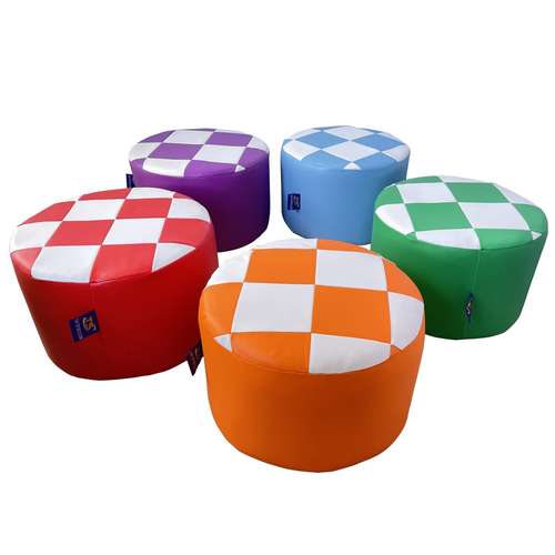 Пуфик каркасный круглый Шахматка d-40 см ✅ хорошие характеристики Пуфик каркасный круглый Шахматка d-40 см ✅ хорошие характеристики