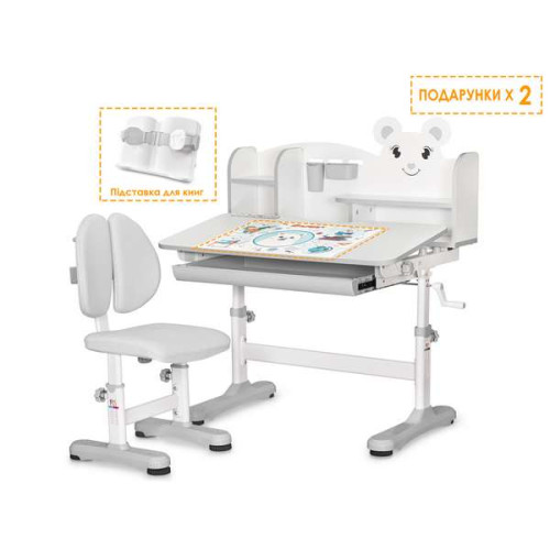 Комплект парта и стул Evo-Kids BD-29 Panda XL детский серый