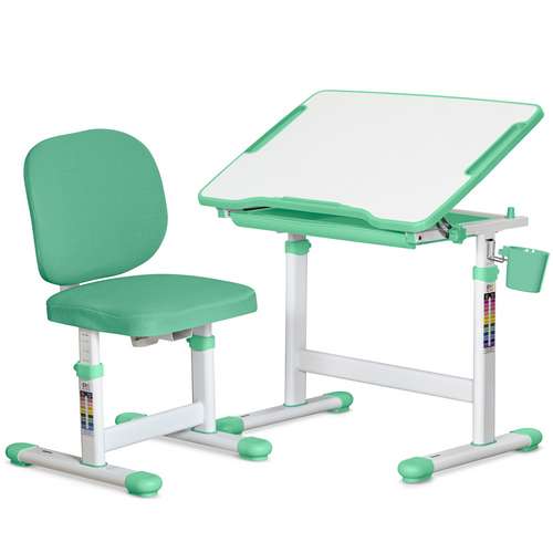 Детский комплект парта и стул Evo-06 Plus зеленый