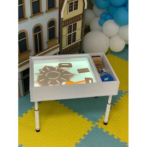 Световая песочница на телескопических ножках без крышки 450х690мм Световая песочница на телескопических ножках без крышки 450х690мм