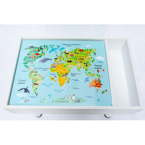 Световая большая песочница 500х800 на телескопических ножках и крышка с игровым полем Световая большая песочница 500х800 на телескопических ножках и крышка с игровым полем