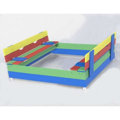 Детская уличная песочница с лавочками разноцветная 150см