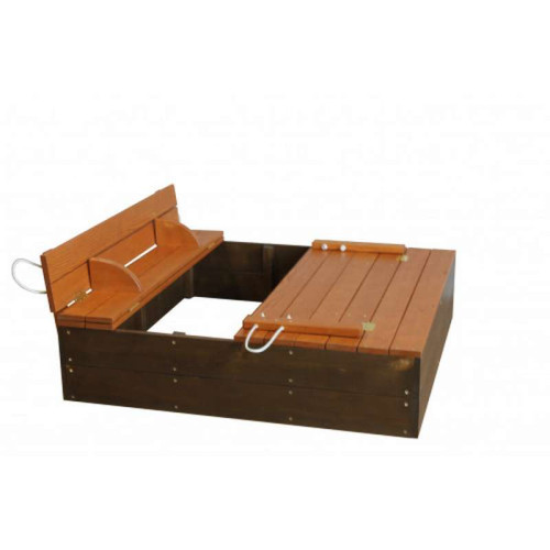 Песочница с крышкой деревянная в тонировке 140х140х30