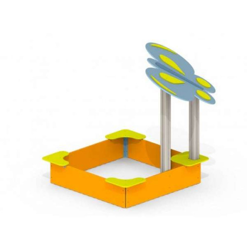 Дитяча квадратна пісочниця маленький Метелик з тіньком на майданчик Дитяча квадратна пісочниця маленький Метелик з тіньком на майданчик