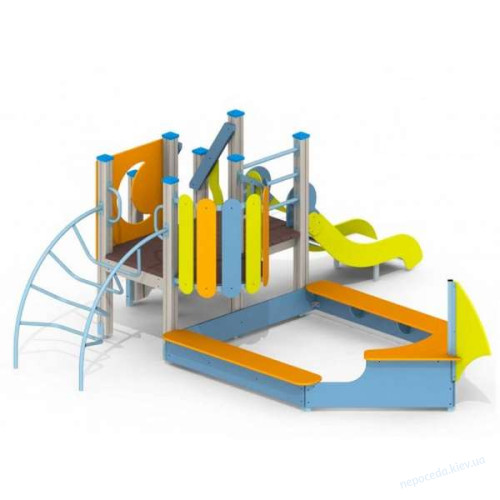 Пісочний дворик Кораблик дитячий з гіркою для майданчика Пісочний дворик Кораблик дитячий з гіркою для майданчика