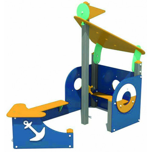 Детская уличная Песочница со скамейкой "Лодочка" ПЦ-004