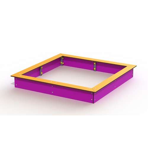 Дитяча пісочниця квадратна 150х150 см фіолетово-жовта на майданчик Дитяча пісочниця квадратна 150х150 см фіолетово-жовта на майданчик