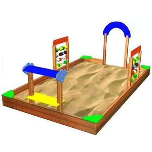 Детская уличная игровая песочница "Площадка" со счетами и столиком
