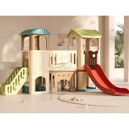 Дитячий ігровий комплекс пластиковий City з двома баштами для вулиці Дитячий ігровий комплекс пластиковий City з двома баштами для вулиці