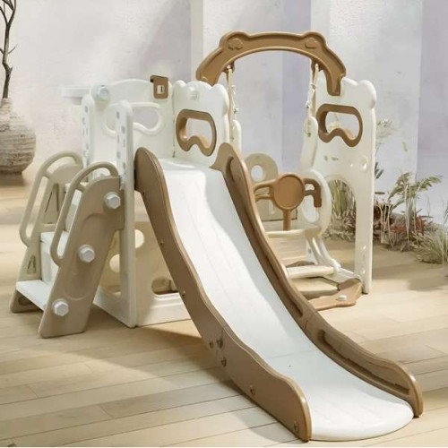 Детский игровой комплекс 4в1 с горкой Teddy коричнево-белый