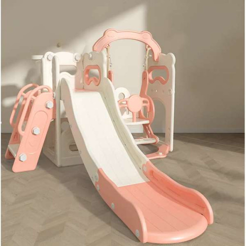 Игровой комплекс детский пластиковый 4в1 с горкой Teddy розовый