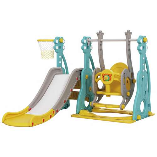 Детский игровой комплекс Mealux Ariel 3в1 пластиковый с качелей и горкой