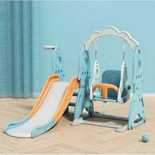 Дитячий ігровий пластиковий комплекс 3в1 Space помаранчево-блакитний Дитячий ігровий пластиковий комплекс 3в1 Space помаранчево-блакитний