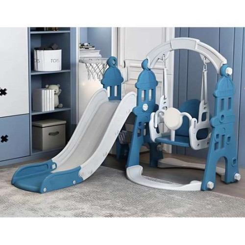 Дитячий пластиковий ігровий комплекс 3в1 Замок синій Дитячий пластиковий ігровий комплекс 3в1 Замок синій