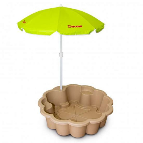 Дитяча пісочниця-басейн Квітка із парасолькою 0,81 м бежева Дитяча пісочниця-басейн Квітка із парасолькою 0,81 м бежева
