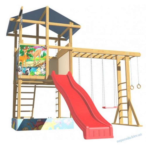 Детский игровой комплекс "4 Элемента" с песочницей и рукоходом