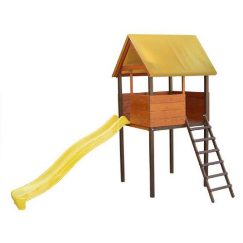 Детская площадка для дачи Домик с горкой для спуска PRO