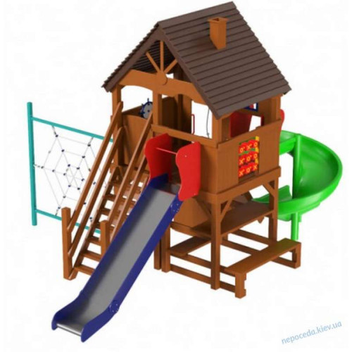 Детская площадка из дерева + винтовой спуск горки Спайдер Вилла ✅ хорошие характеристики Детская площадка из дерева + винтовой спуск горки Спайдер Вилла ✅ хорошие характеристики