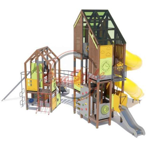 Большой детский игровой комплекс "Великан BruStyle" деревянный на площадку