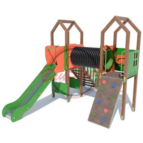 Дитячий майданчик Дві вежі з гіркою та скеледромом