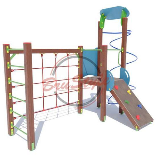 Детская площадка Красная шапочка с канатным лазом и скалодромом