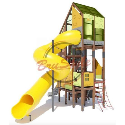 Дитячий майданчик Великан із HDPE пластику зі спіральним спуском