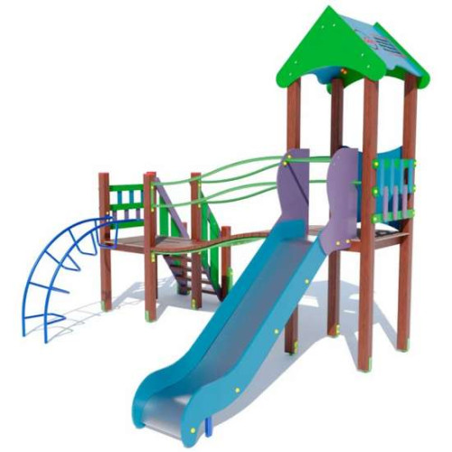 Ігровий дитячий комплекс "Малюк" з місточком на майданчик Ігровий дитячий комплекс "Малюк" з місточком на майданчик
