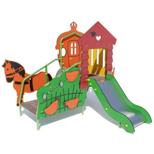 Уличный детский игровой комплекс с горкой Сказочная карета DIO 769