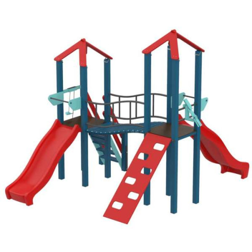 Игровой комплекс детский Double Fun с 2мя пластиковыми спусками разноуровневый