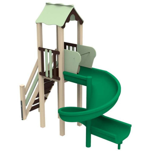 Детский комплекс Мини с пластиковой горкой Спираль