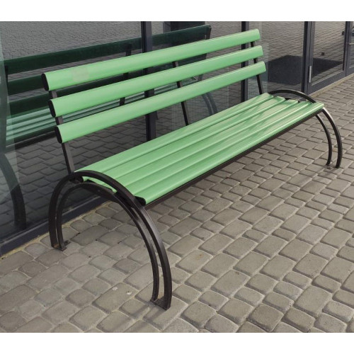 Уличная скамейка с спинкой из пластикового бруса Lux Уличная скамейка с спинкой из пластикового бруса Lux