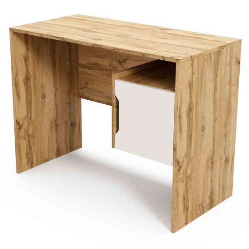 Стол детский письменный Junior 2 с навесной тумбой Тахо с белым