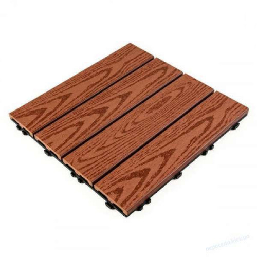 Древесно-полимерная композитная плитка WPC Красное дерево 30*30CM*2 см (D) на террасе