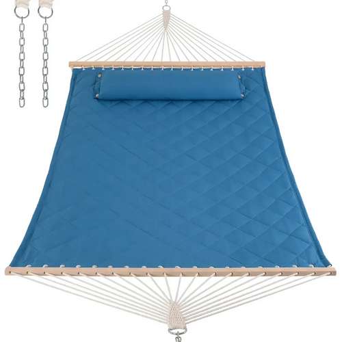 Стойка для гамака 50х50+двухместный гамак SOFT голубой XXL 200x140см с планками ✅ хорошие характеристики Стойка для гамака 50х50+двухместный гамак SOFT голубой XXL 200x140см с планками ✅ хорошие характеристики фото7