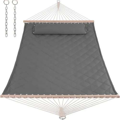 Стійка для гамака + двомісний гамак SOFT сірий XXL 200x140см з планками купити за ціною 5 449 грн. Стійка для гамака + двомісний гамак SOFT сірий XXL 200x140см з планками купити за ціною 5 449 грн. фото5