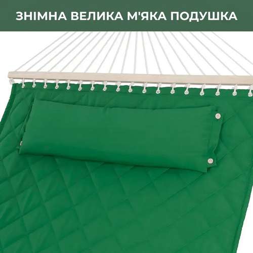 Стійка для гамака 50х50 + двомісний гамак SOFT смарагдовий XXL 200x140см з планками купити за ціною 5 199 грн. Стійка для гамака 50х50 + двомісний гамак SOFT смарагдовий XXL 200x140см з планками купити за ціною 5 199 грн. фото6