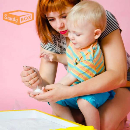 Световой детский стол-планшет для песочной анимации+оранжевая окантовка лайтбокс желтый