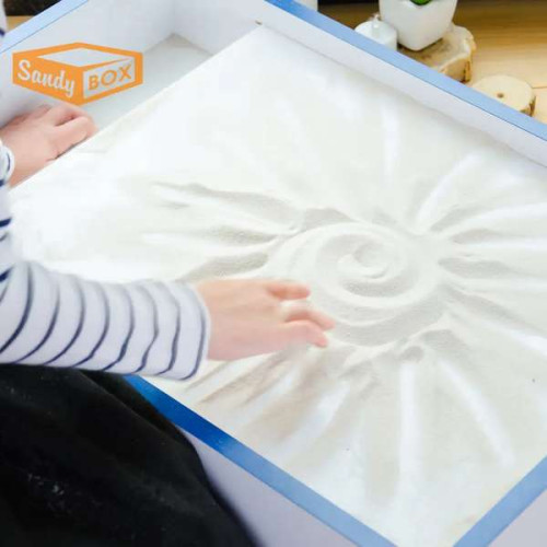 Световой детский стол-планшет для песочной анимации+оранжевая окантовка лайтбокс синий