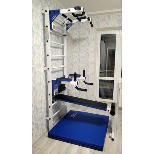 Шведская стенка бело-синяя