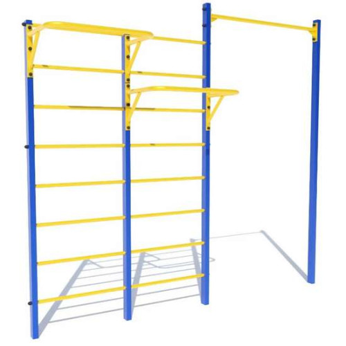 Спортивная шведская стенка двойная с двумя турниками