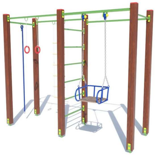 Спортивный комплекс с лестницей и кольцами Спортивный комплекс с лестницей и кольцами